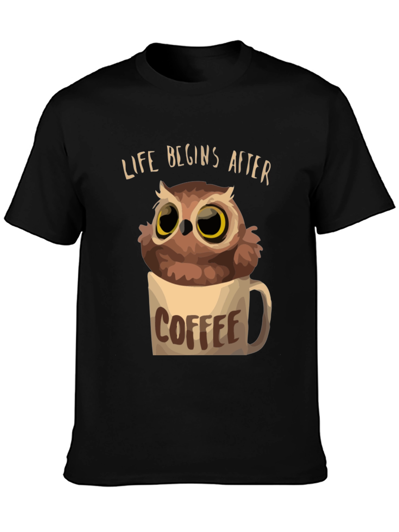Life Begins After Coffee Owl T-Shirt