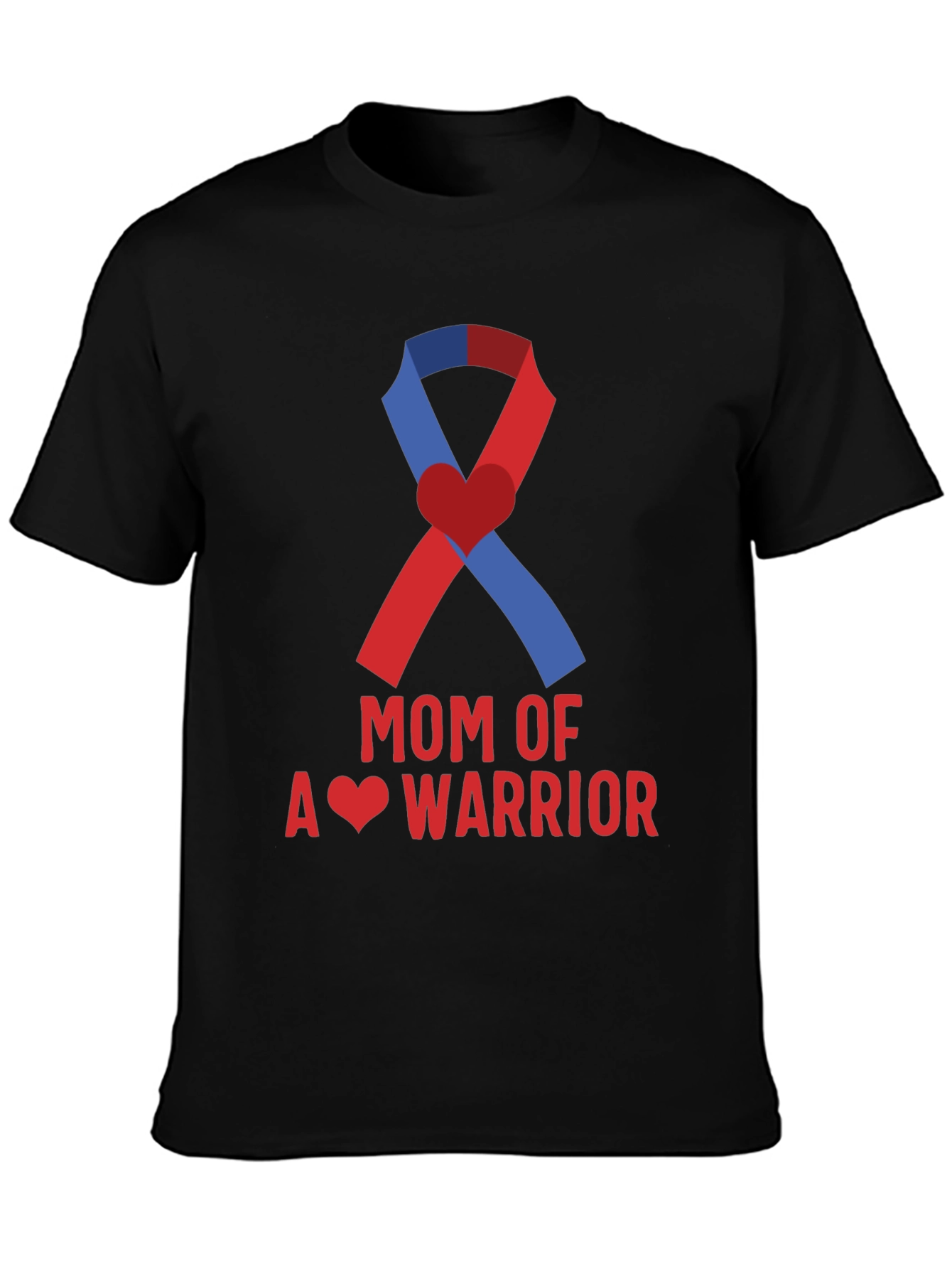 Mom of a Warrior Ribbon Graphic T-Shirt