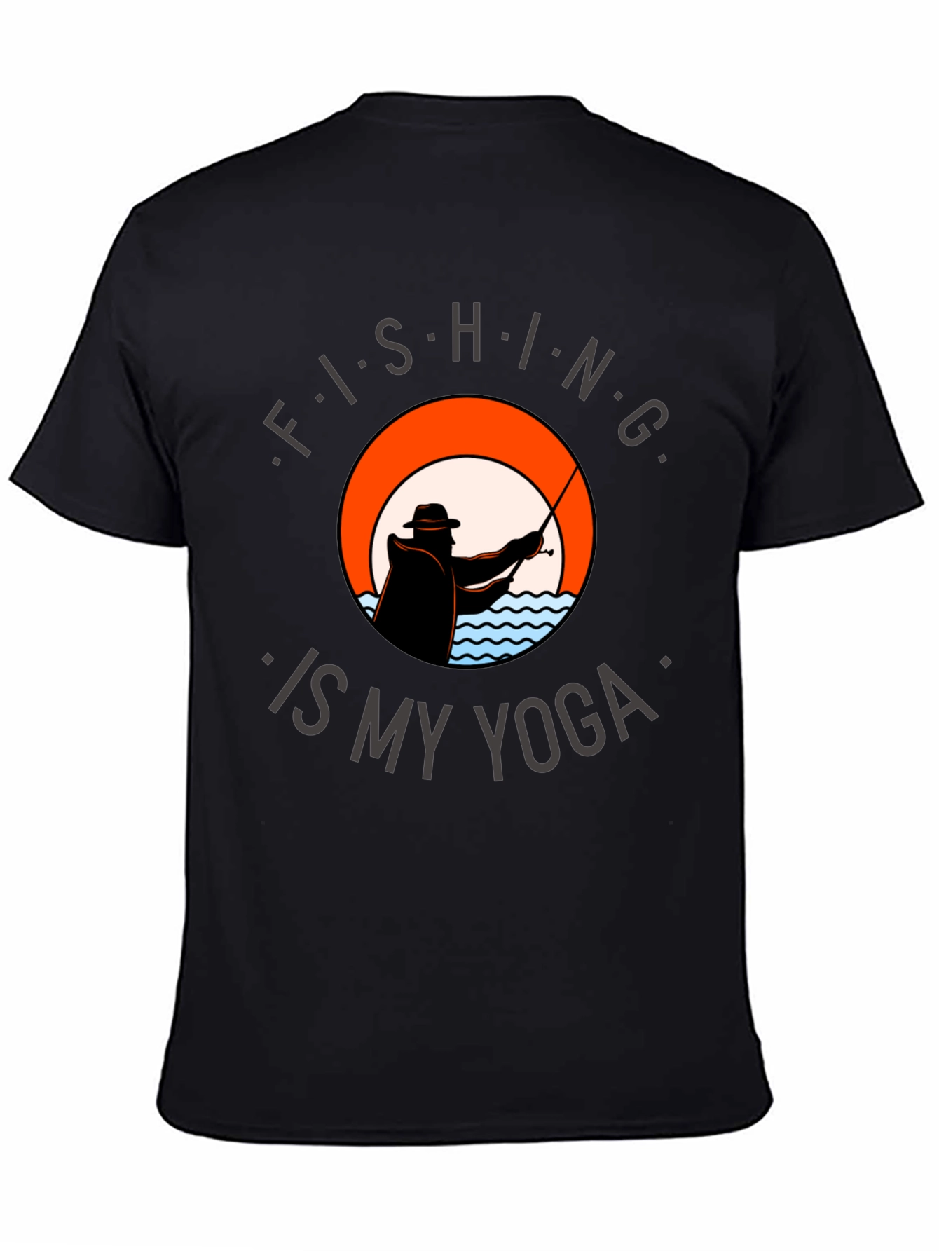Fishing Is My Yoga Tee - Black Graphic T-Shirt