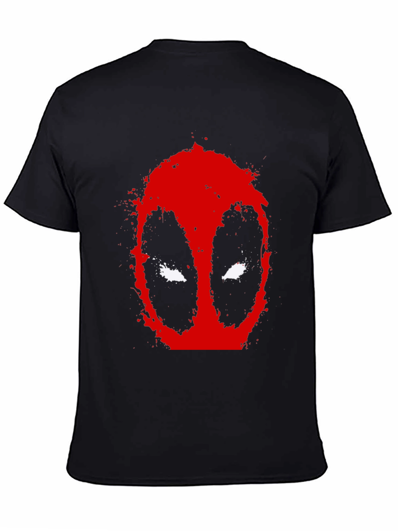 Deadpool Mask Graphic Black T-Shirt - Mens Short Sleeve