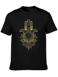 Hamsa Hand Mandala Graphic Tee - Black
