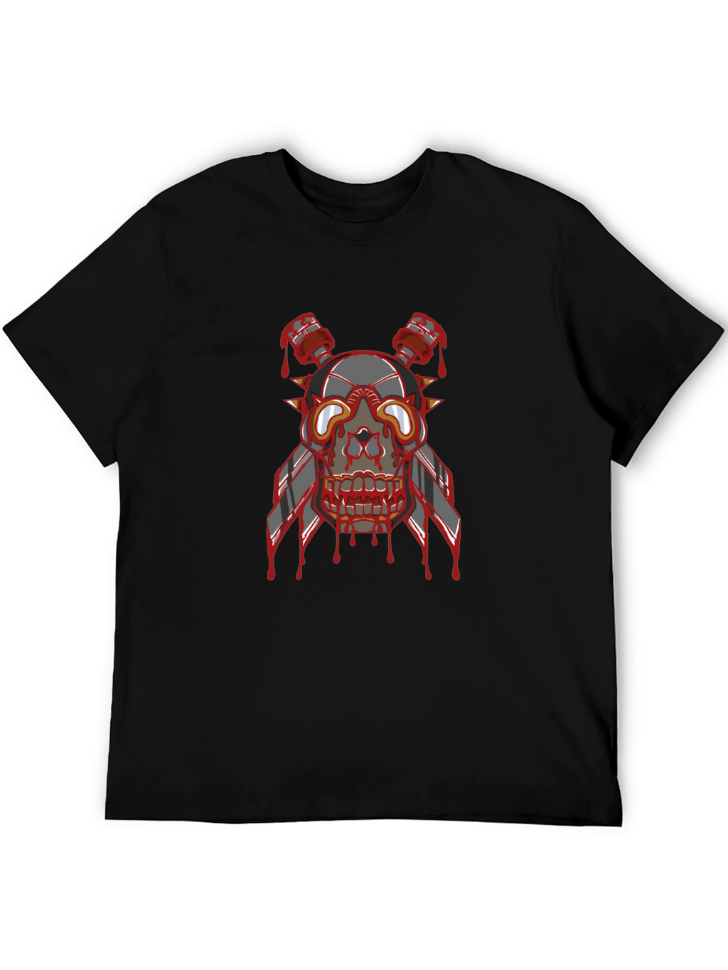 Skull Head Graphic Print T-Shirt