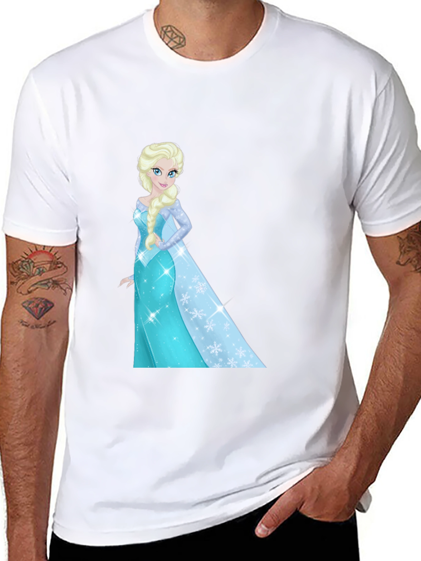 Elsa Graphic Tee - Black Cotton Blend