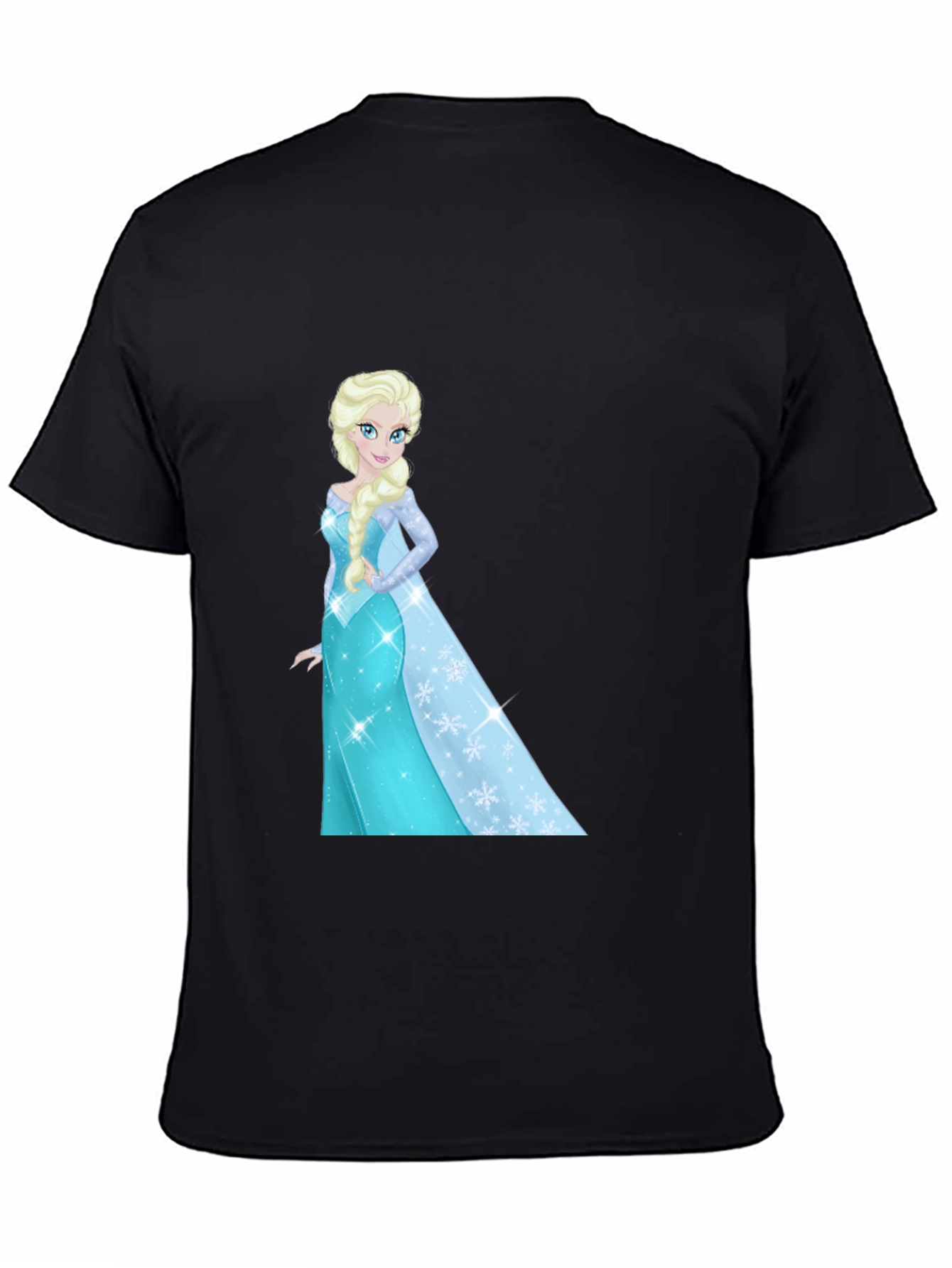 Elsa Graphic Tee - Black Cotton Blend