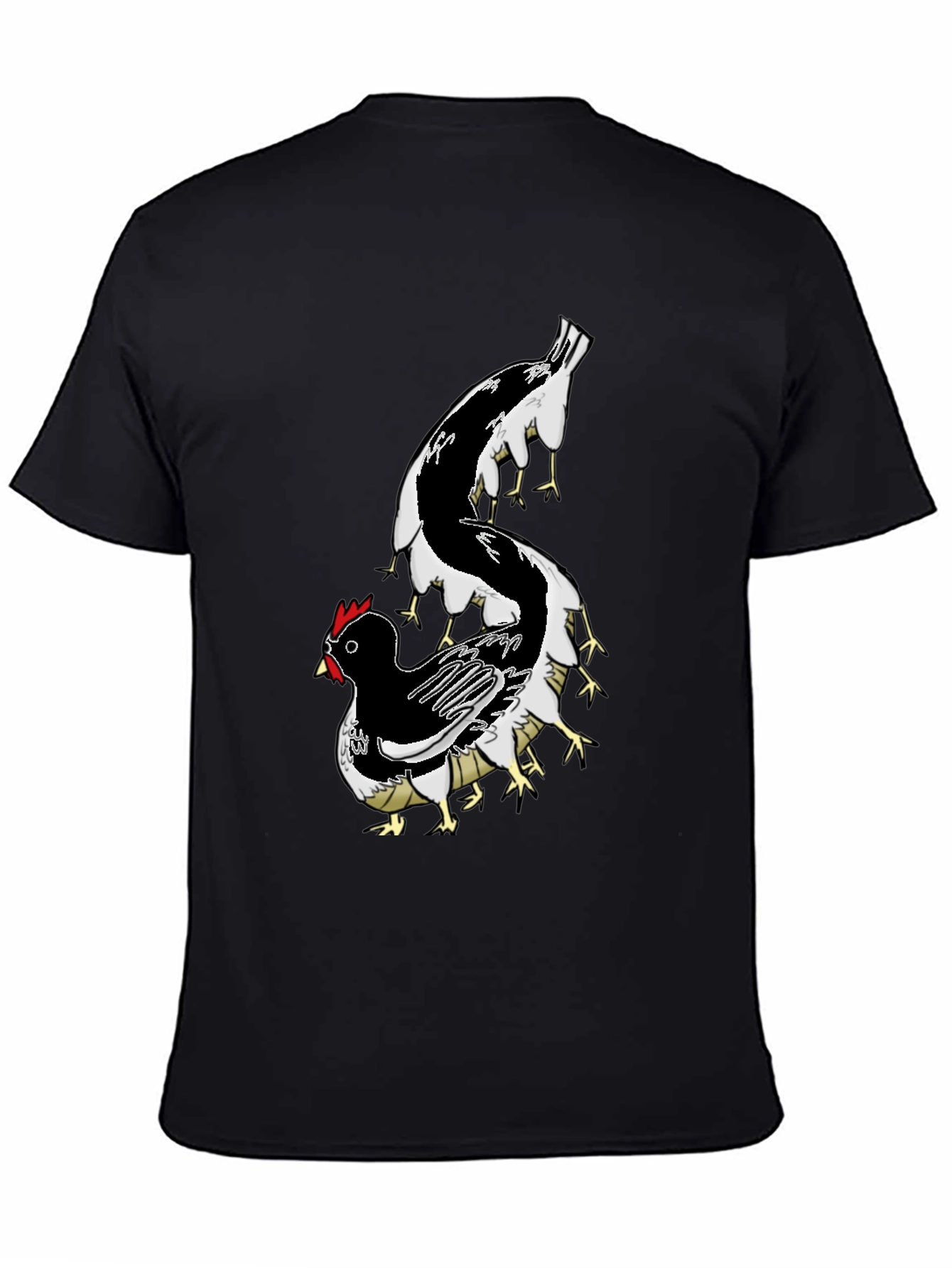 Chicken Centipede Black T-Shirt - Quirky Graphic Tee