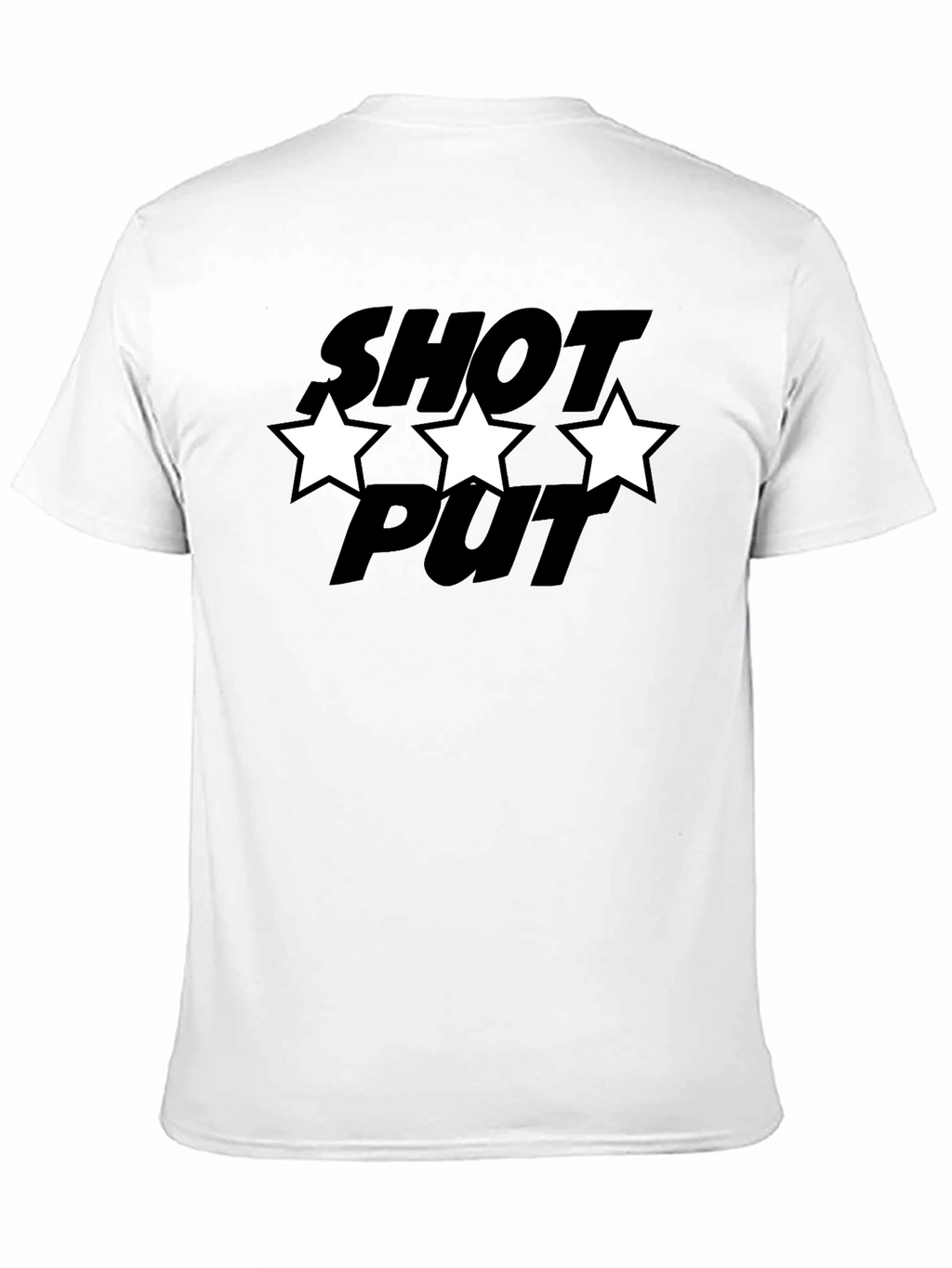 Shot Put T-Shirt with Star Design - Black