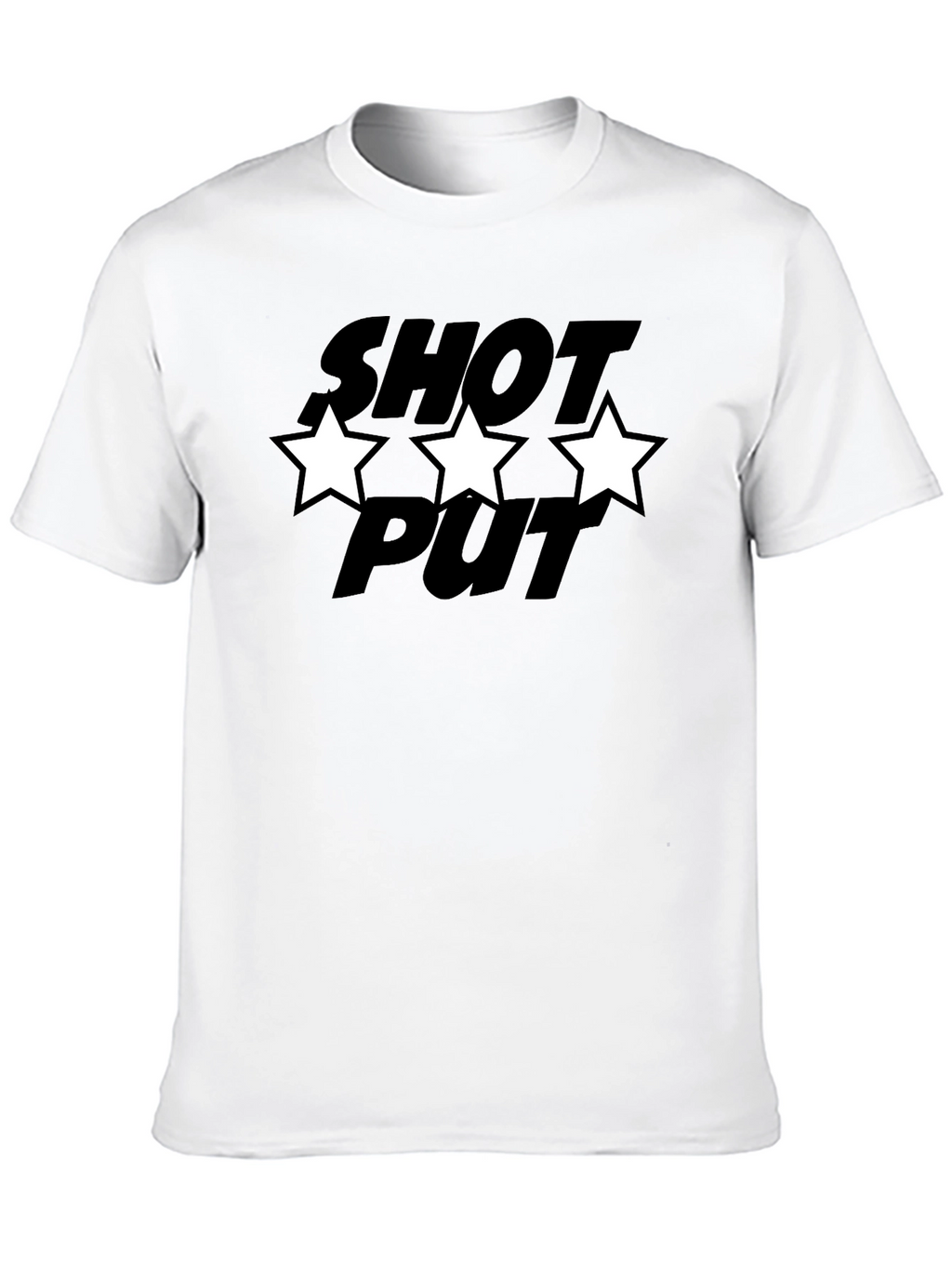 Shot Put T-Shirt with Star Design - Black