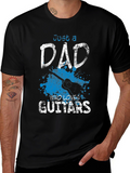 Dad Who Loves Guitars Black T-Shirt