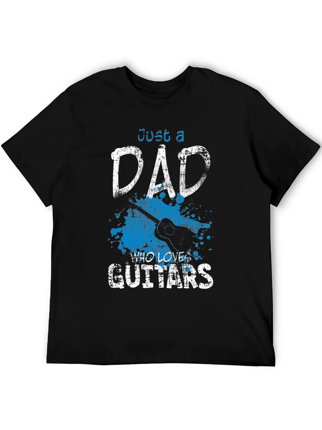 Dad Who Loves Guitars Black T-Shirt