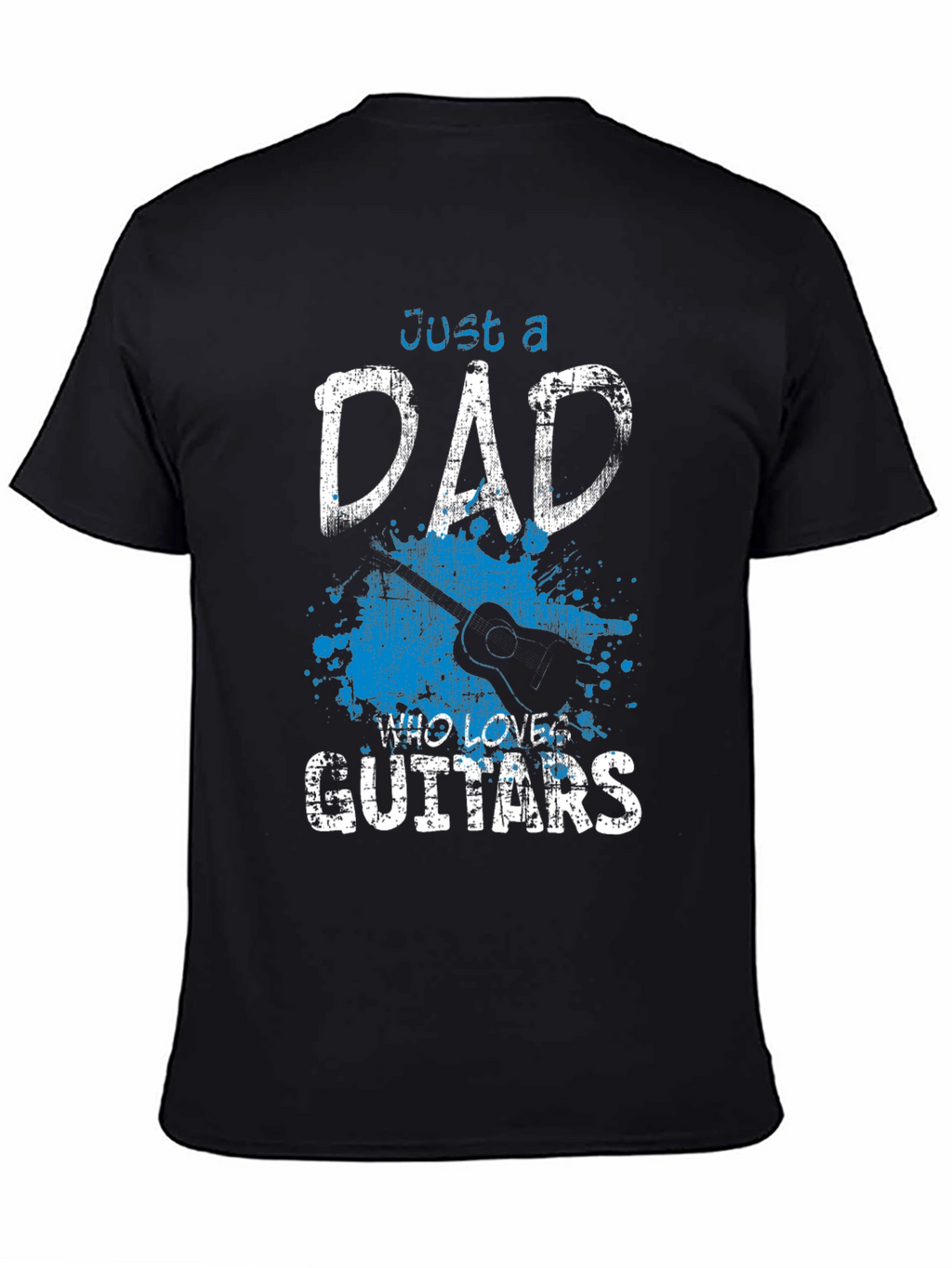 Dad Who Loves Guitars Black T-Shirt