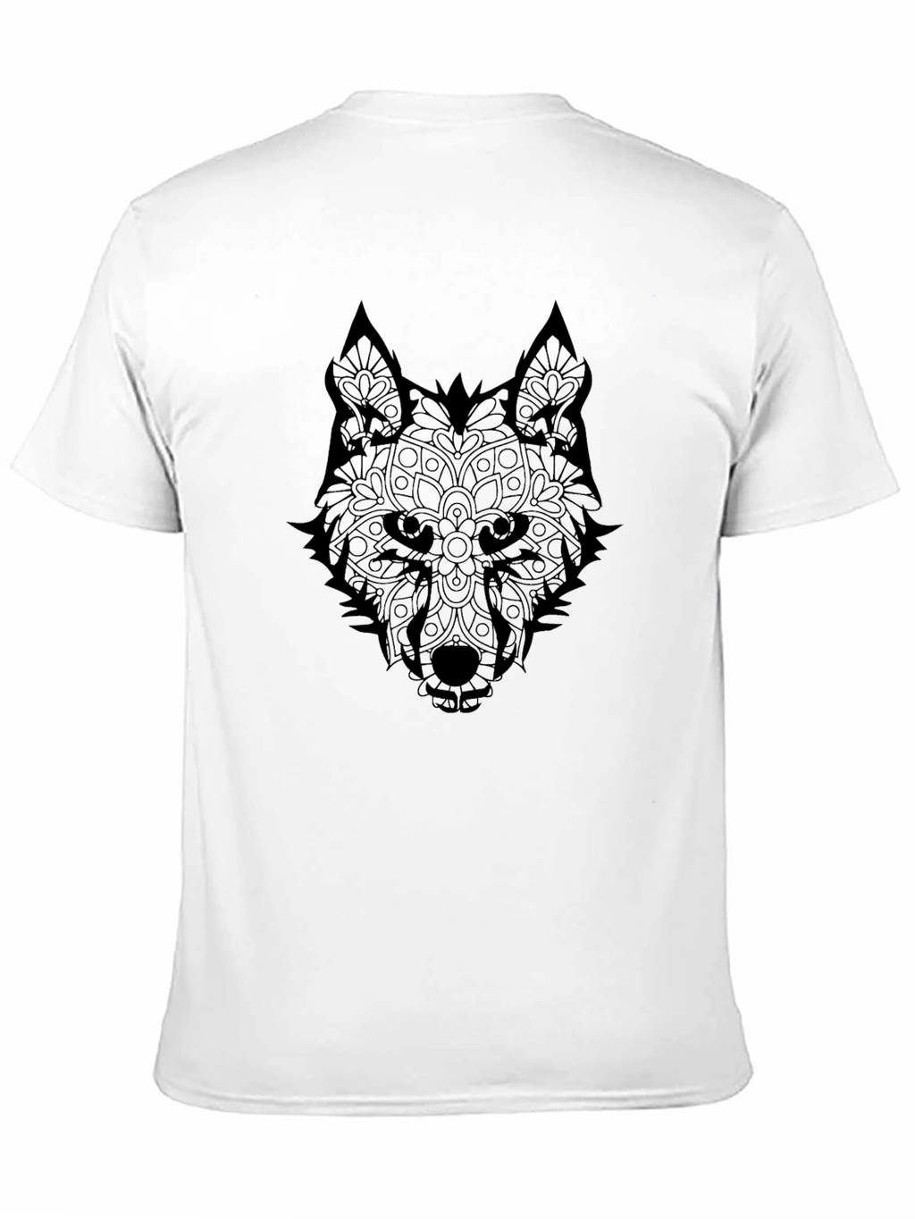 Wolf Mandala Graphic T-Shirt - Stylish Black Tee
