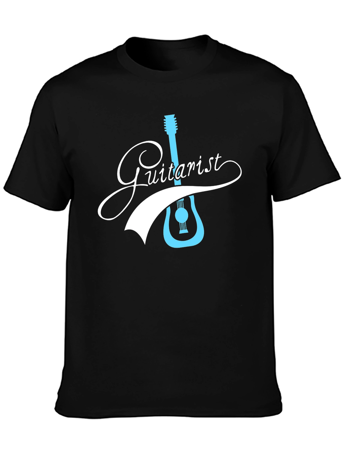 Guitarist Graphic Tee - Black Cotton T-Shirt for Music Lovers