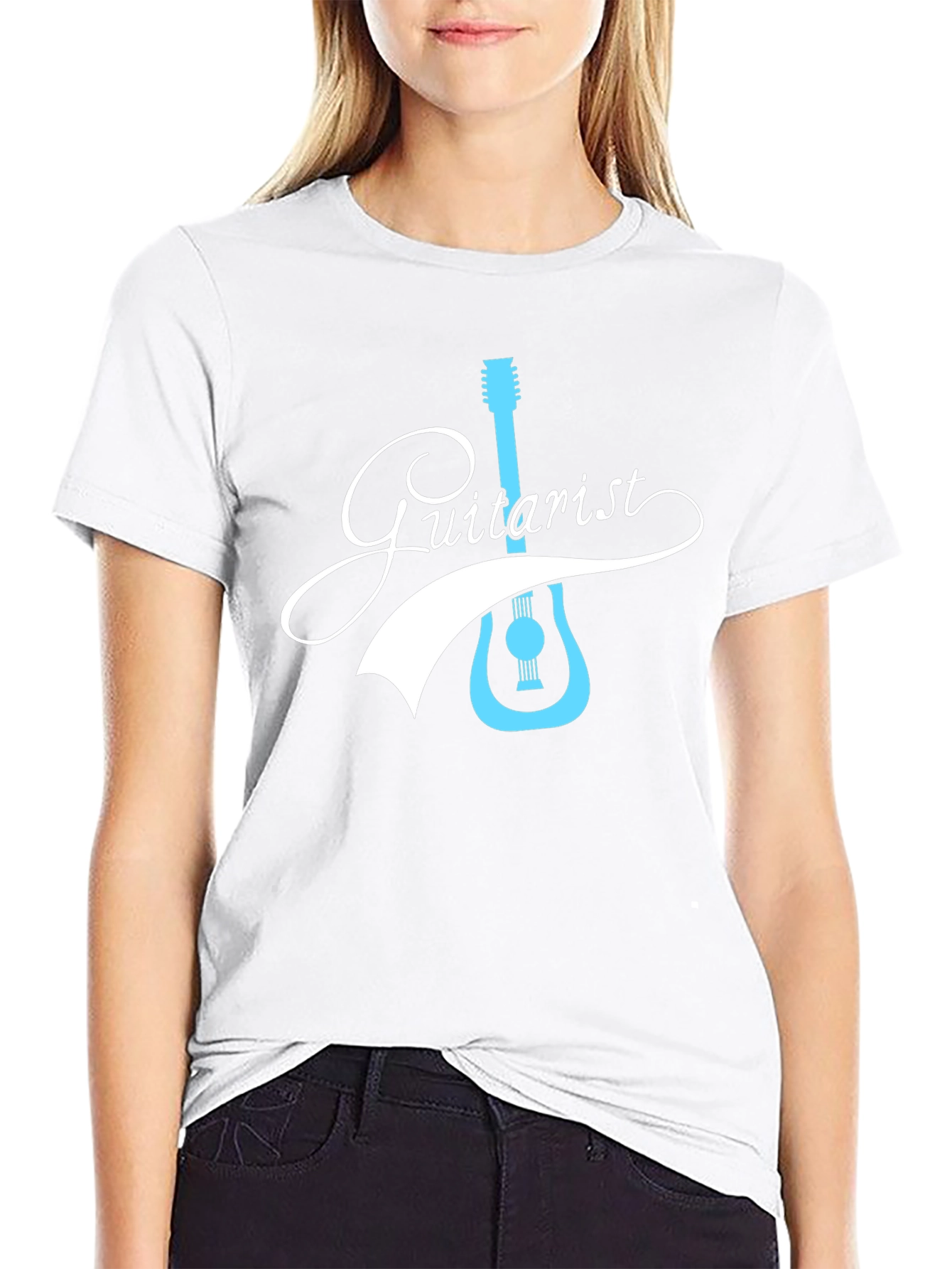Guitarist Graphic Tee - Black Cotton T-Shirt for Music Lovers