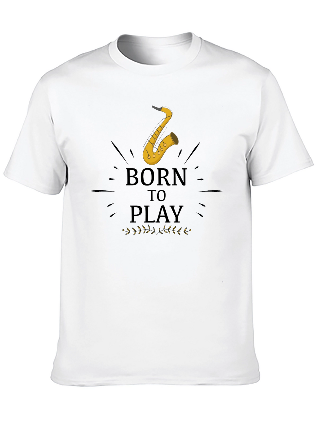 Born to Play Saxophone Black Graphic Tee
