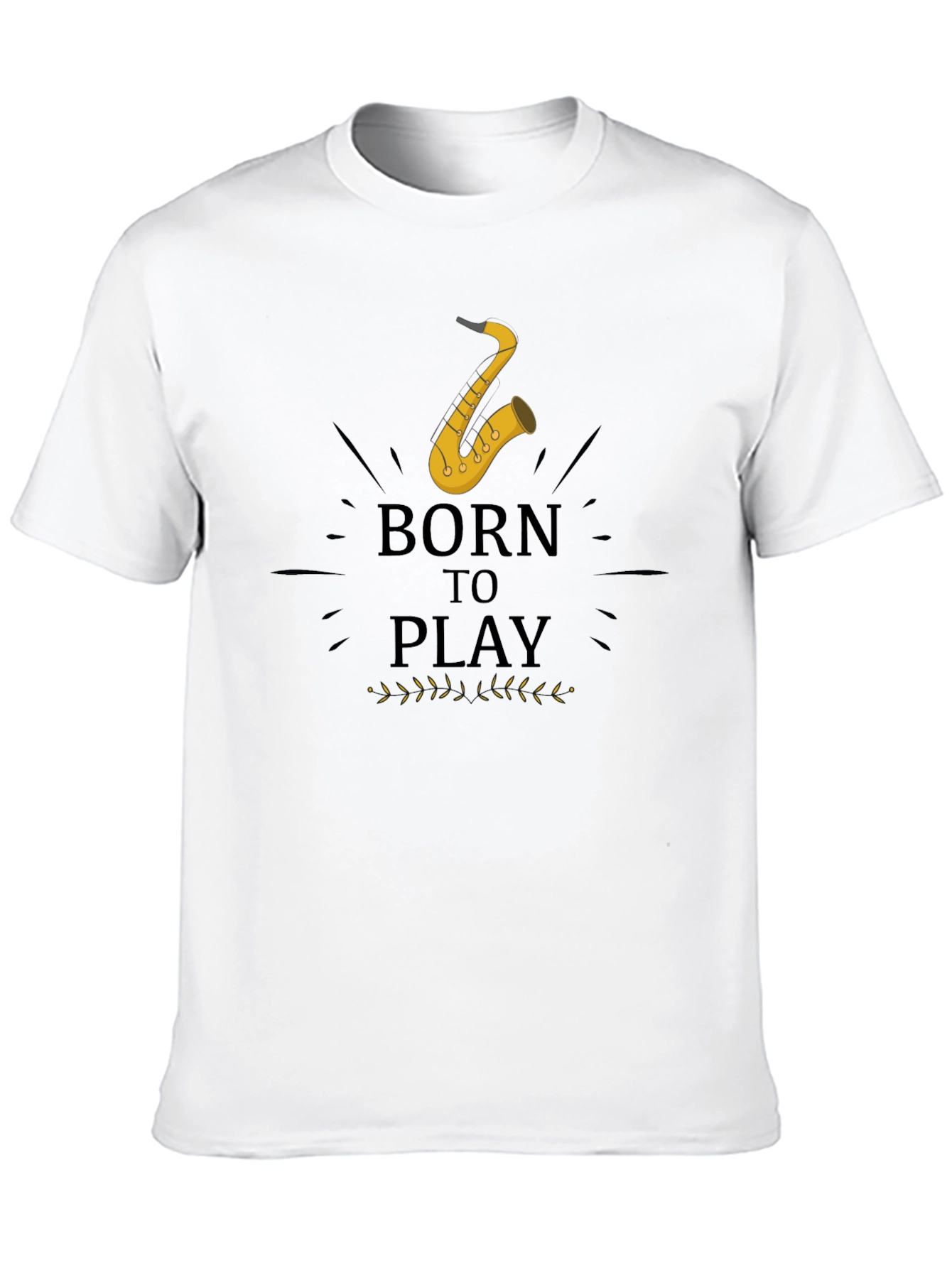 Born to Play Saxophone Black Graphic Tee