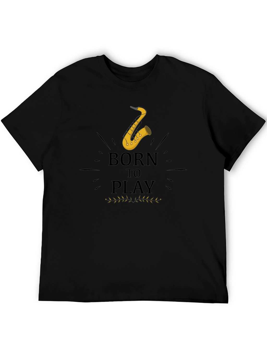 Born to Play Saxophone Black Graphic Tee