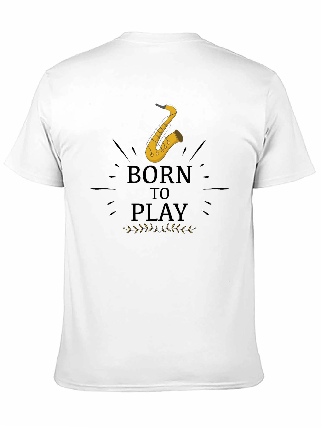 Born to Play Saxophone Black Graphic Tee