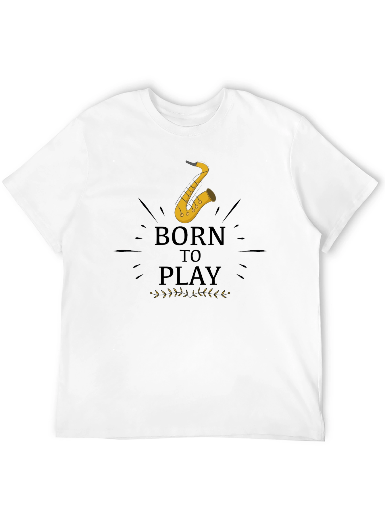 Born to Play Saxophone Black Graphic Tee
