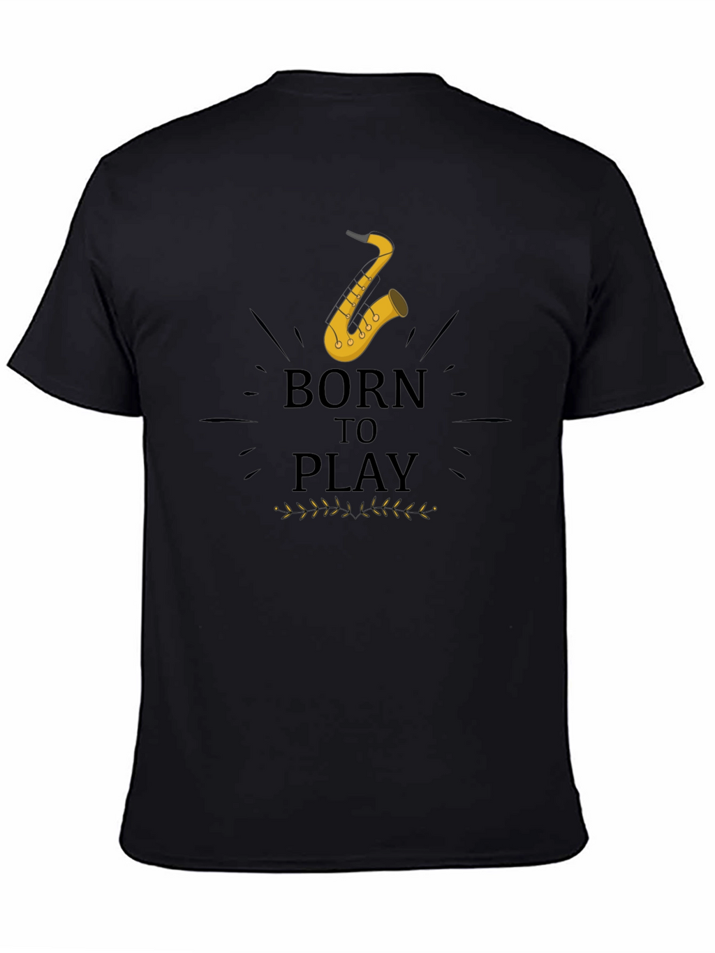 Born to Play Saxophone Black Graphic Tee