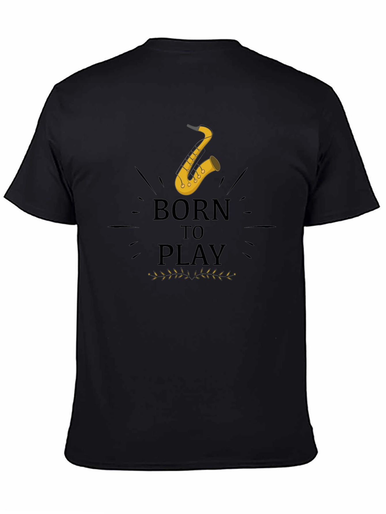 Born to Play Saxophone Black Graphic Tee