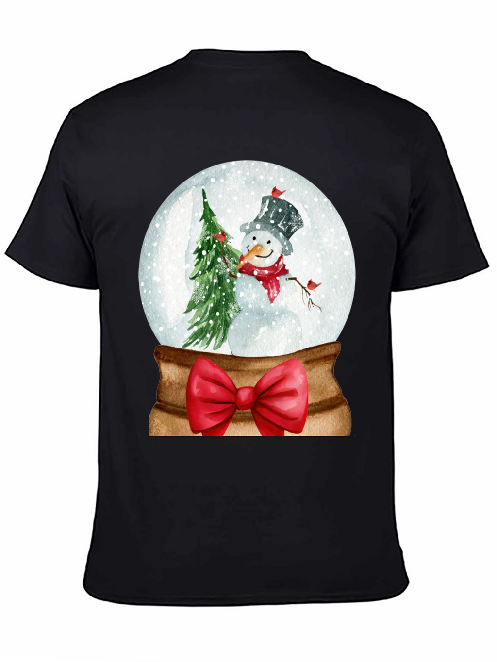 Festive Snow Globe Snowman Graphic Tee