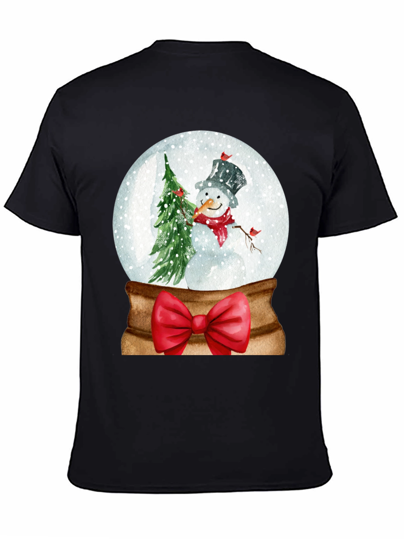 Festive Snow Globe Snowman Graphic Tee