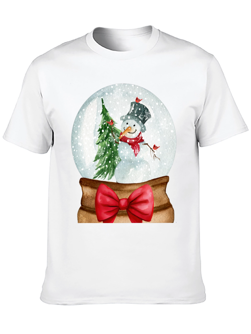 Festive Snow Globe Snowman Graphic Tee