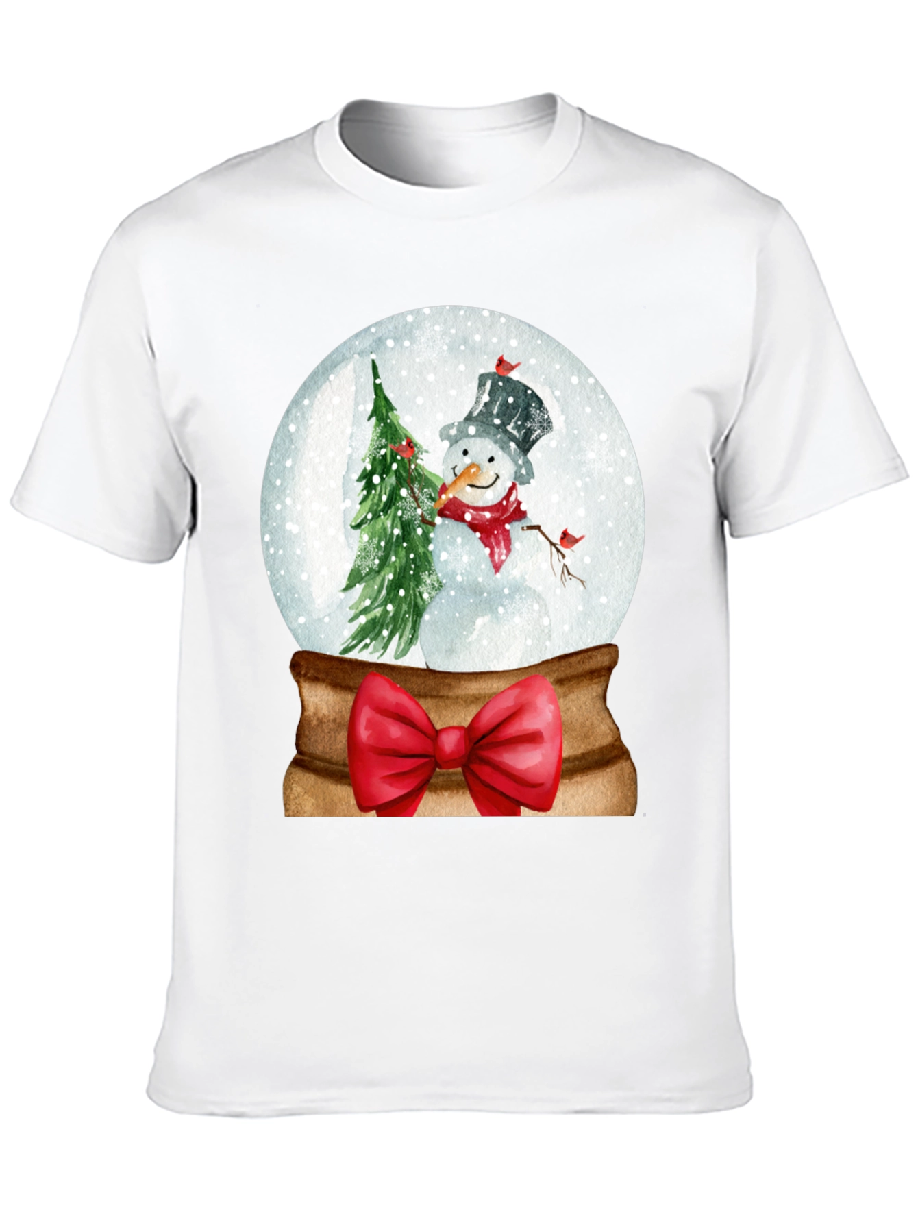 Festive Snow Globe Snowman Graphic Tee