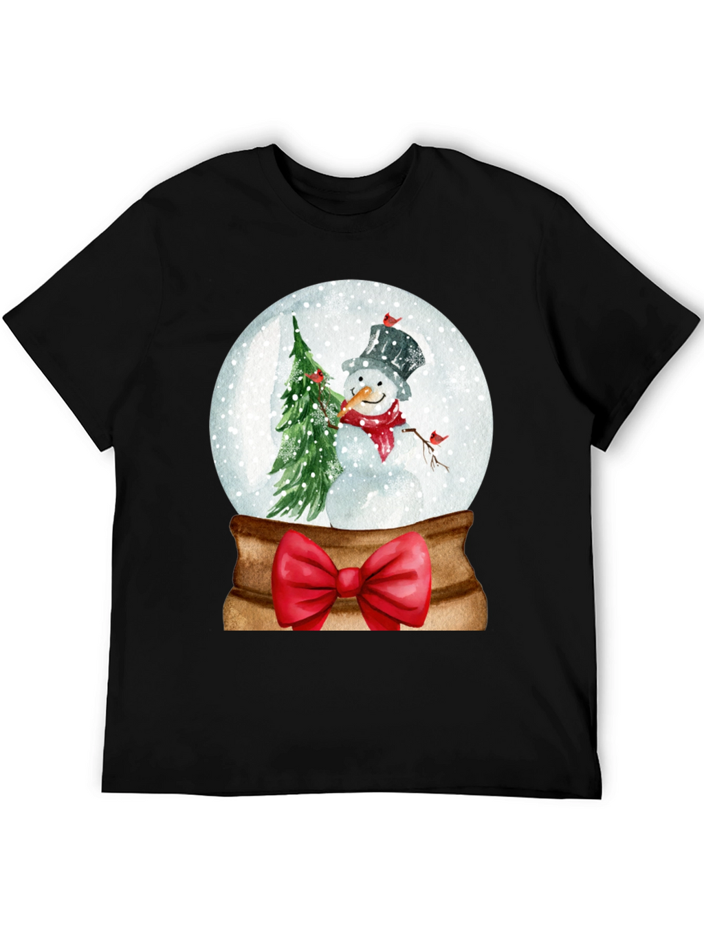 Festive Snow Globe Snowman Graphic Tee