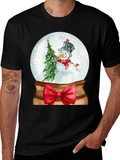 Festive Snow Globe Snowman Graphic Tee
