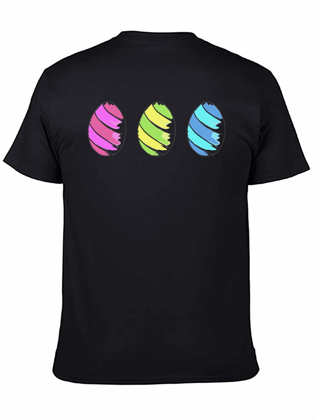 Easter Eggs Graphic Black T-Shirt