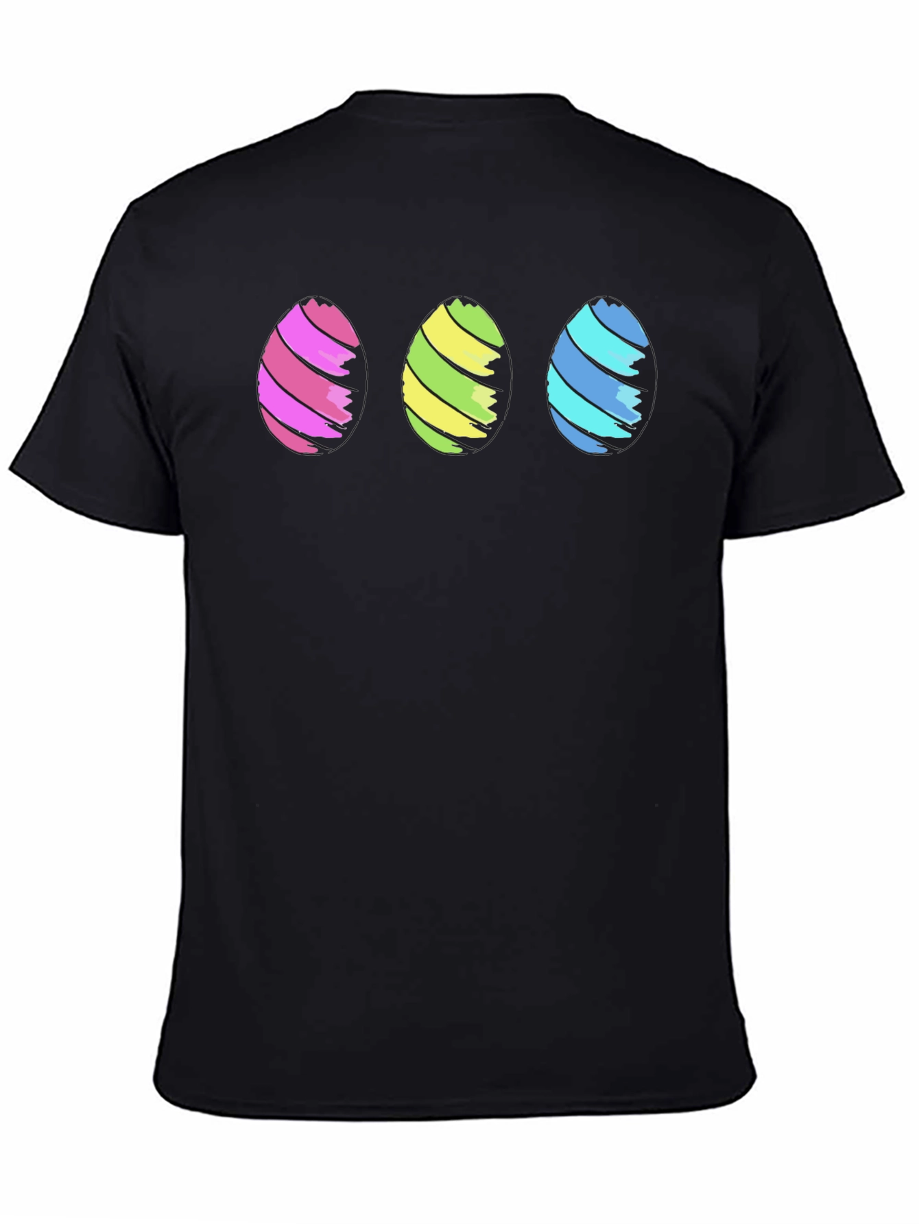 Easter Eggs Graphic Black T-Shirt