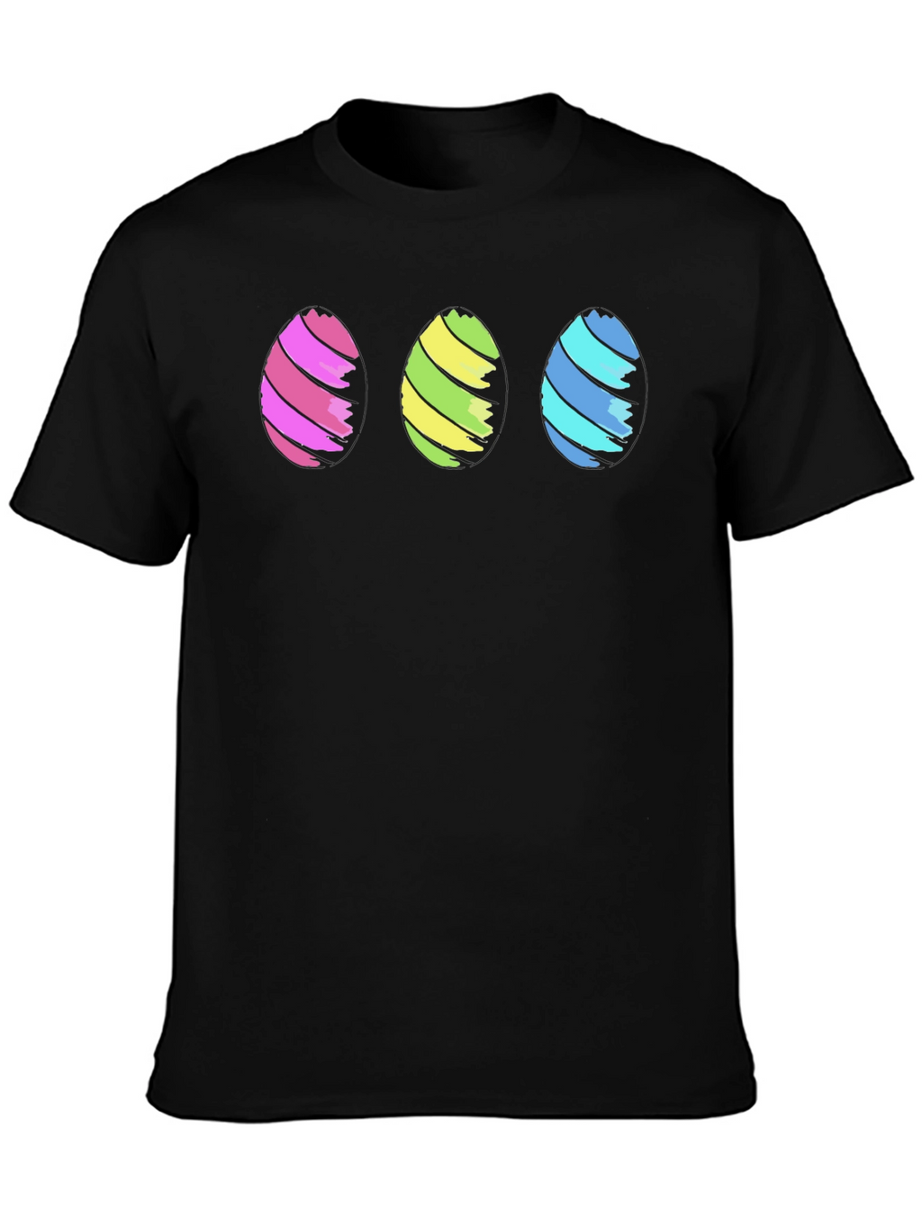 Easter Eggs Graphic Black T-Shirt