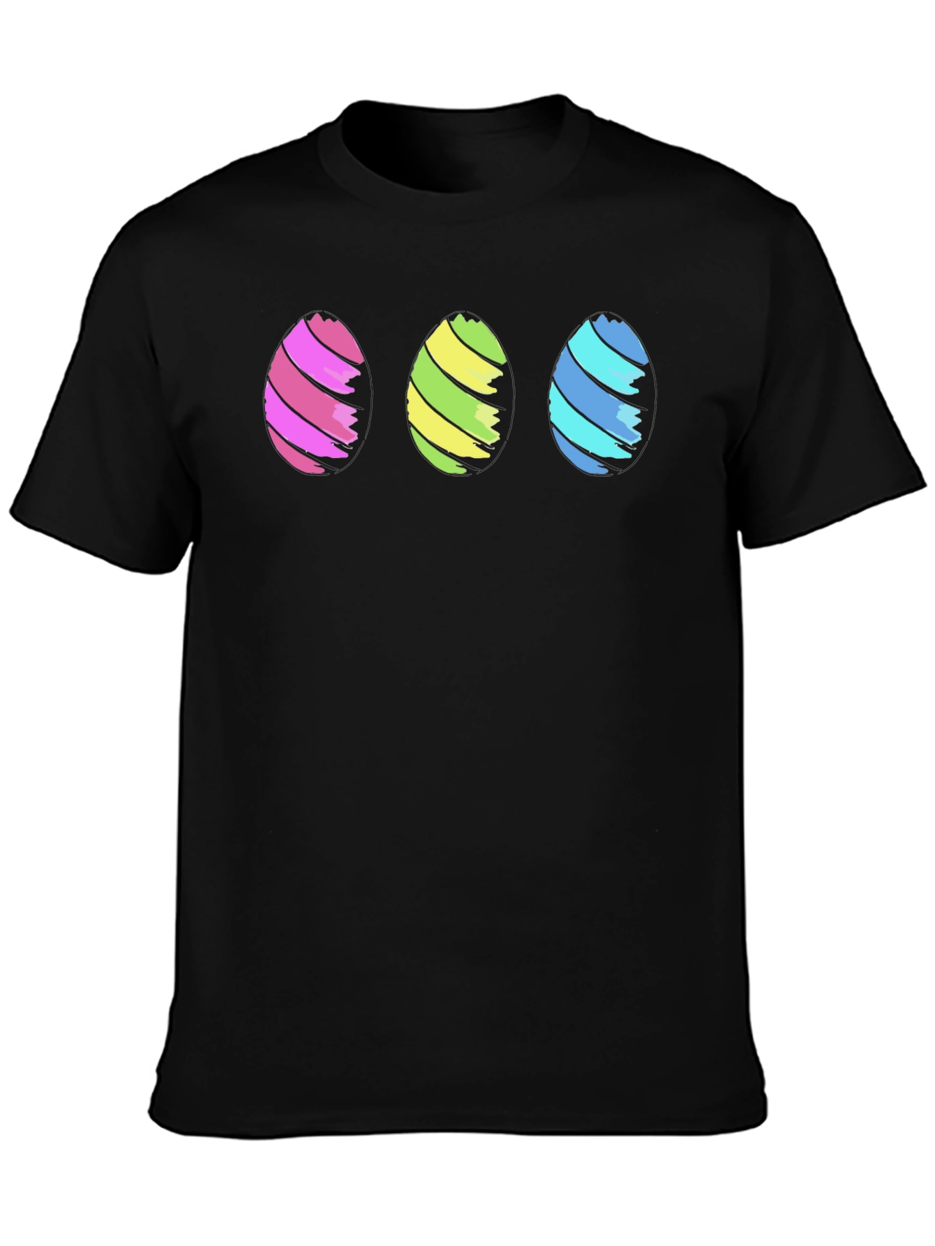 Easter Eggs Graphic Black T-Shirt