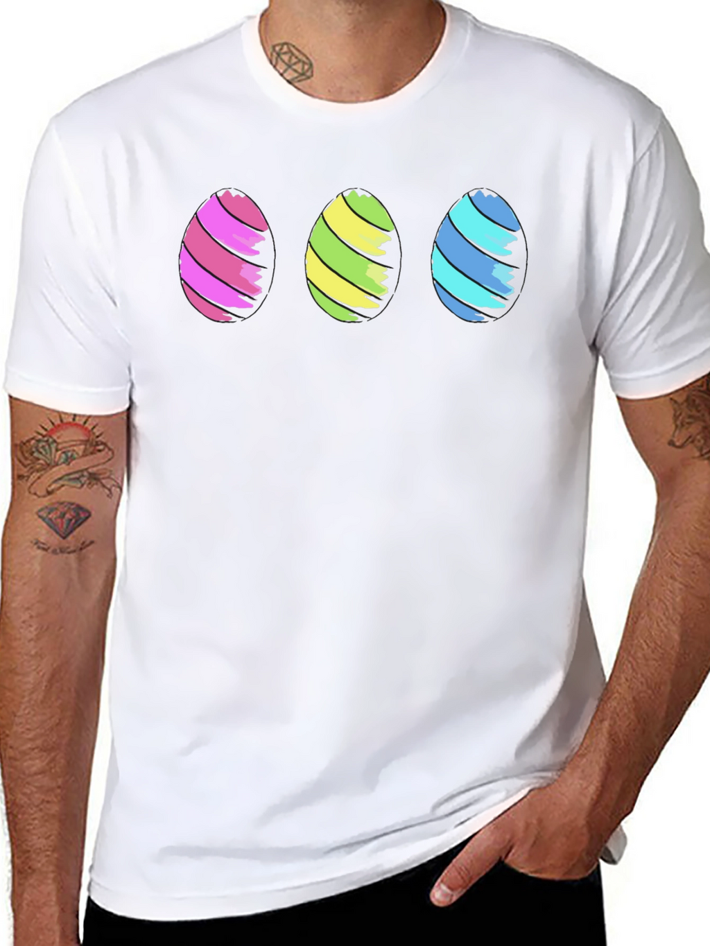 Easter Eggs Graphic Black T-Shirt