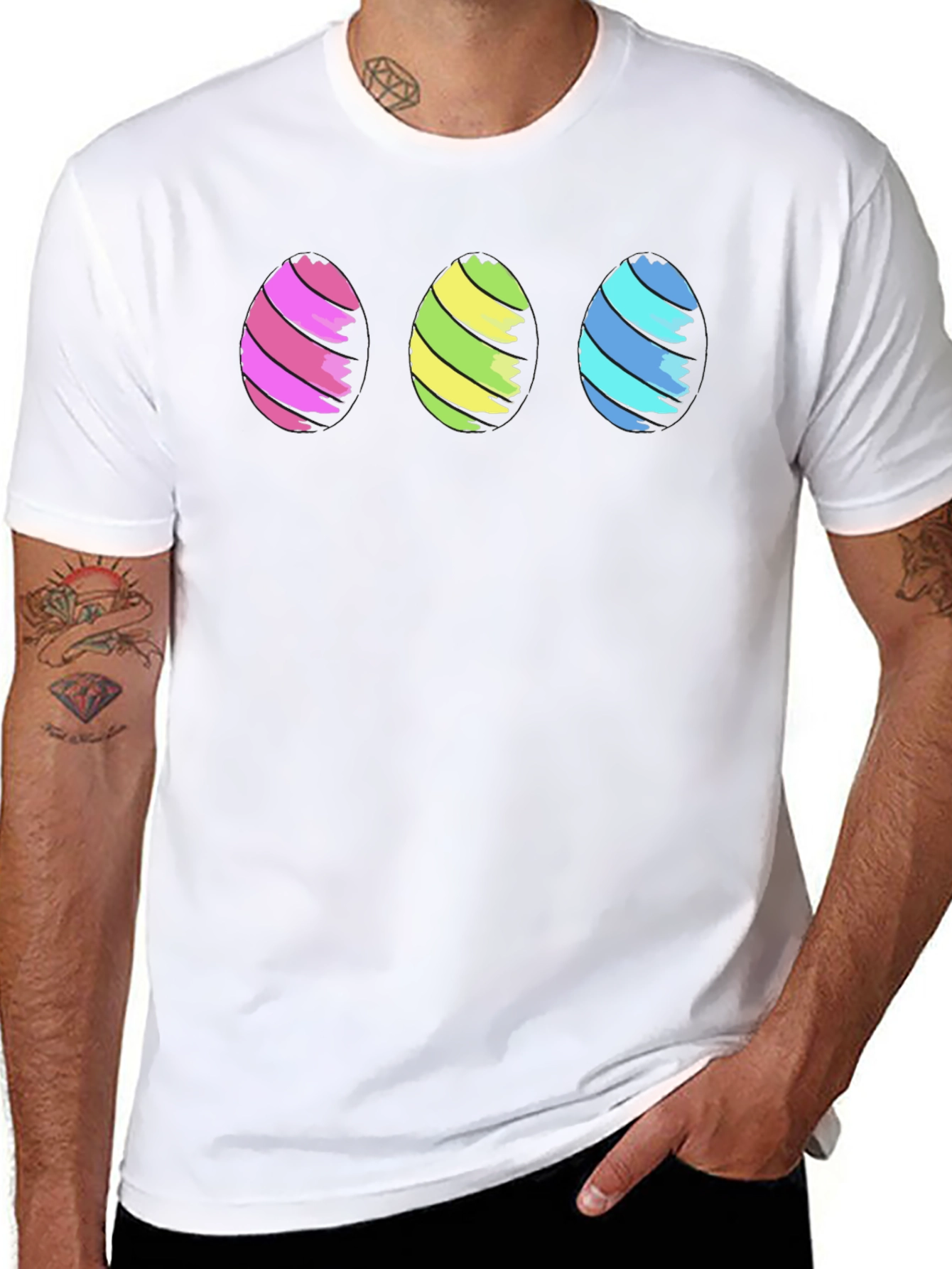 Easter Eggs Graphic Black T-Shirt