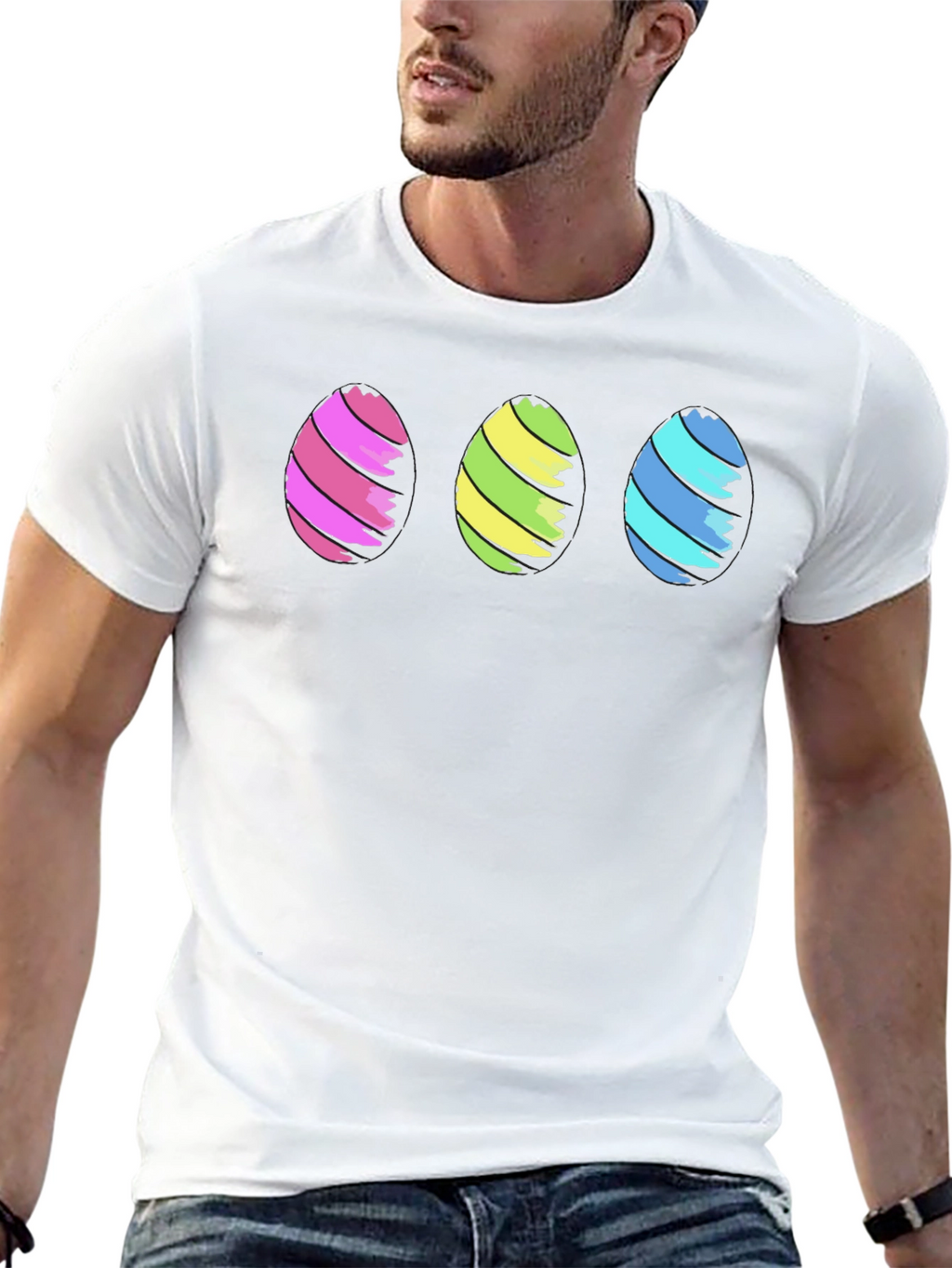 Easter Eggs Graphic Black T-Shirt
