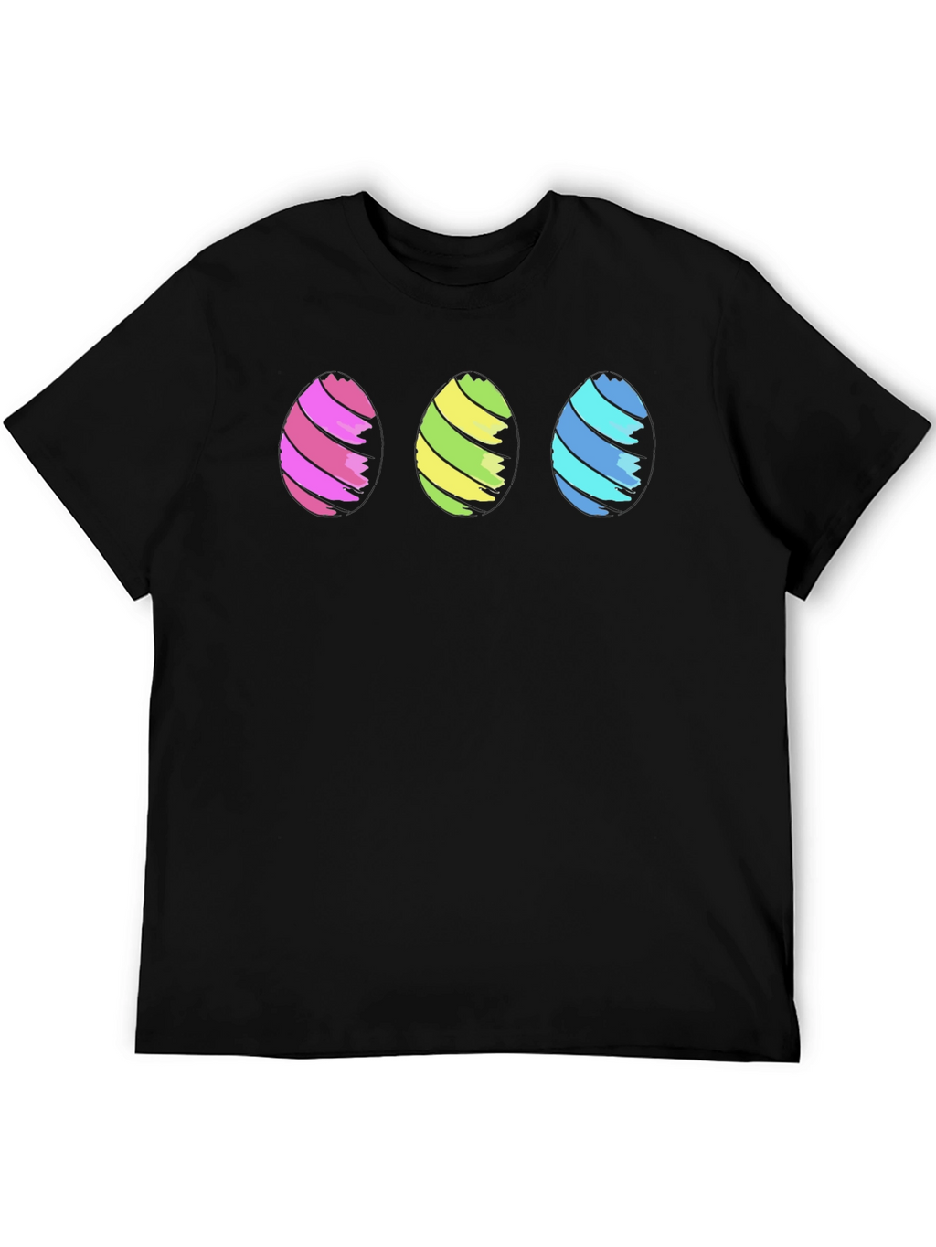 Easter Eggs Graphic Black T-Shirt