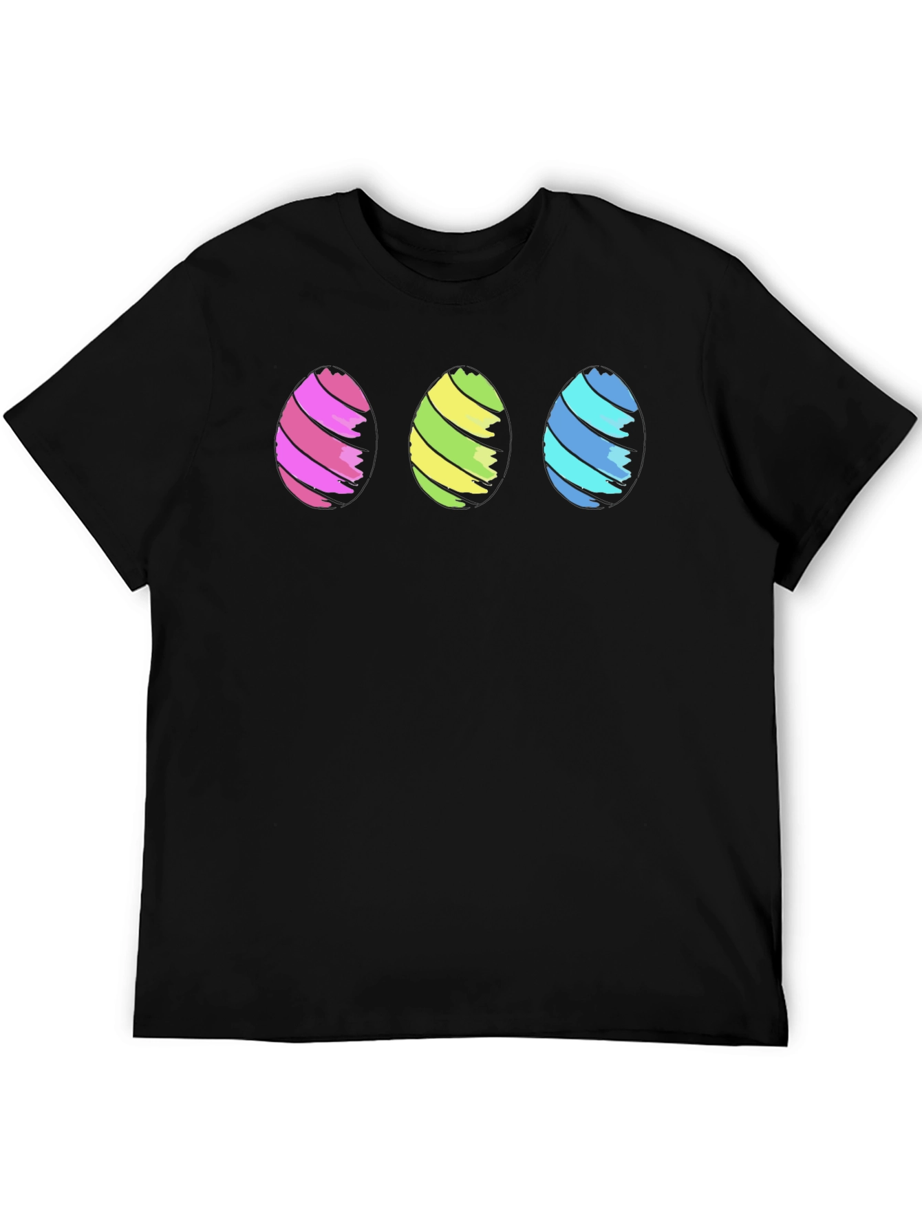 Easter Eggs Graphic Black T-Shirt