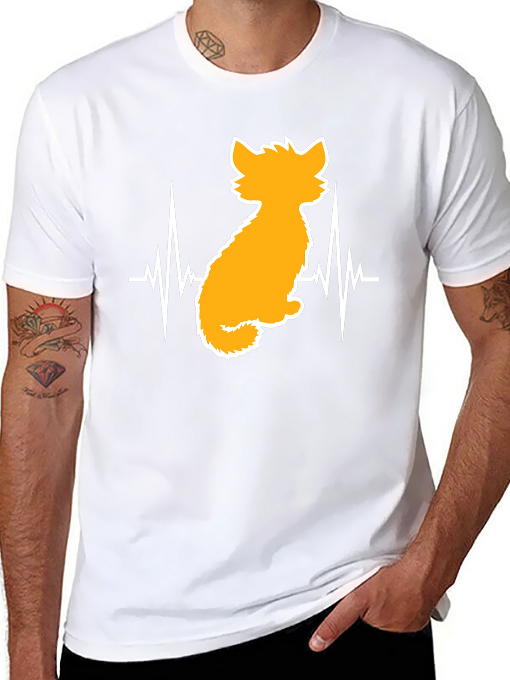 Cat Heartbeat T-Shirt - Unisex Graphic Tee