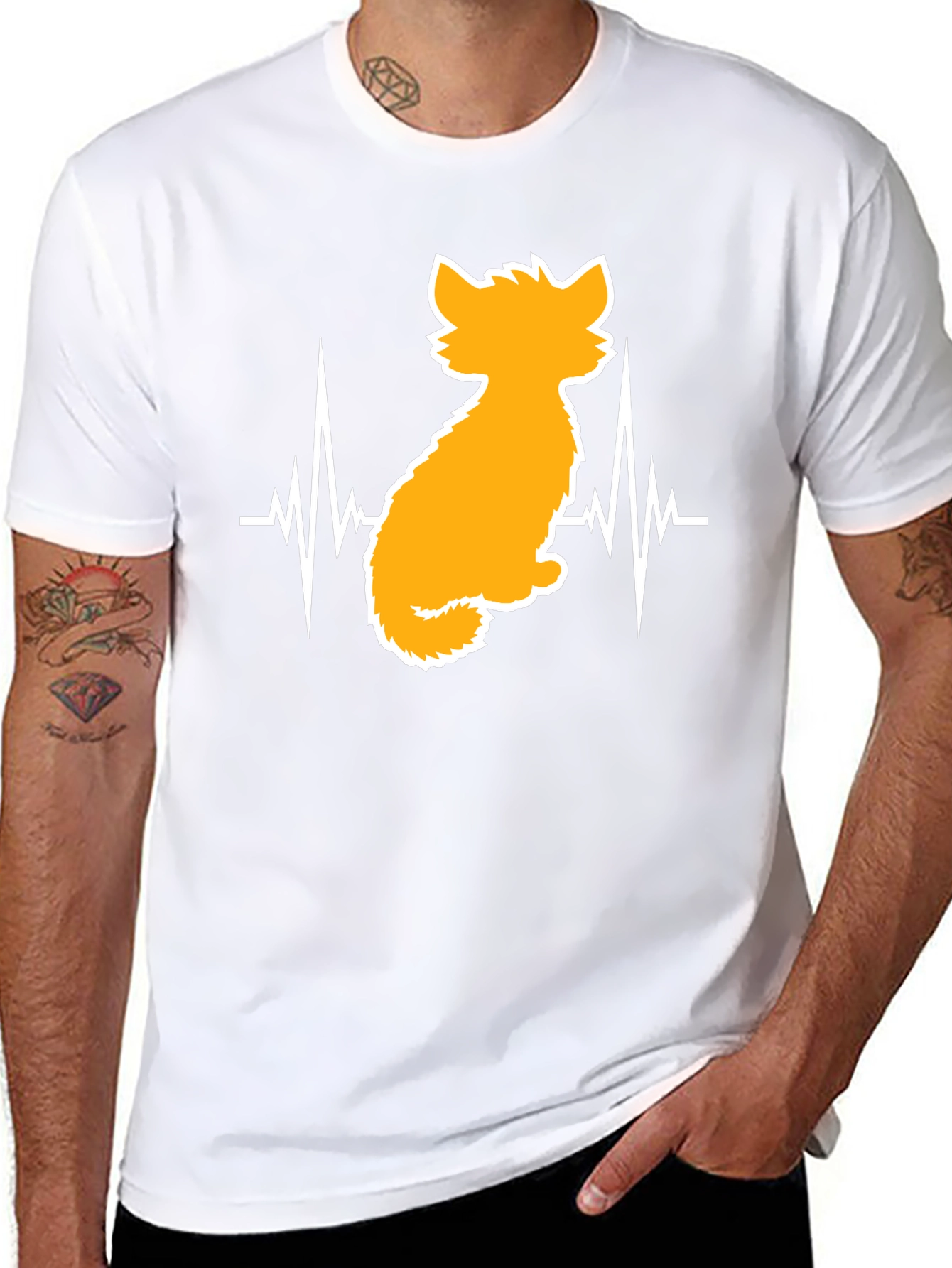 Cat Heartbeat T-Shirt - Unisex Graphic Tee