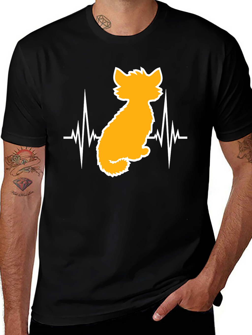 Cat Heartbeat T-Shirt - Unisex Graphic Tee