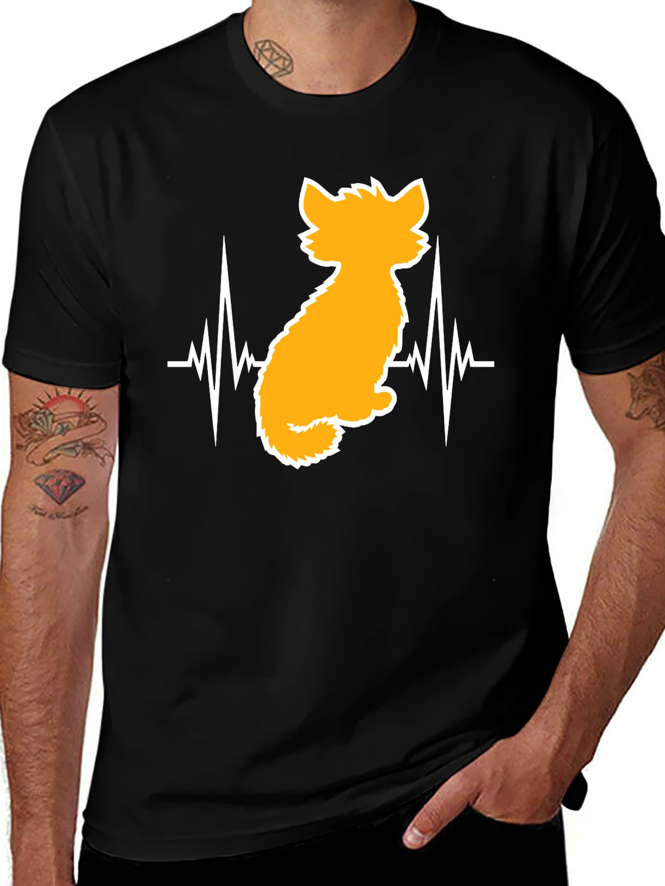 Cat Heartbeat T-Shirt - Unisex Graphic Tee