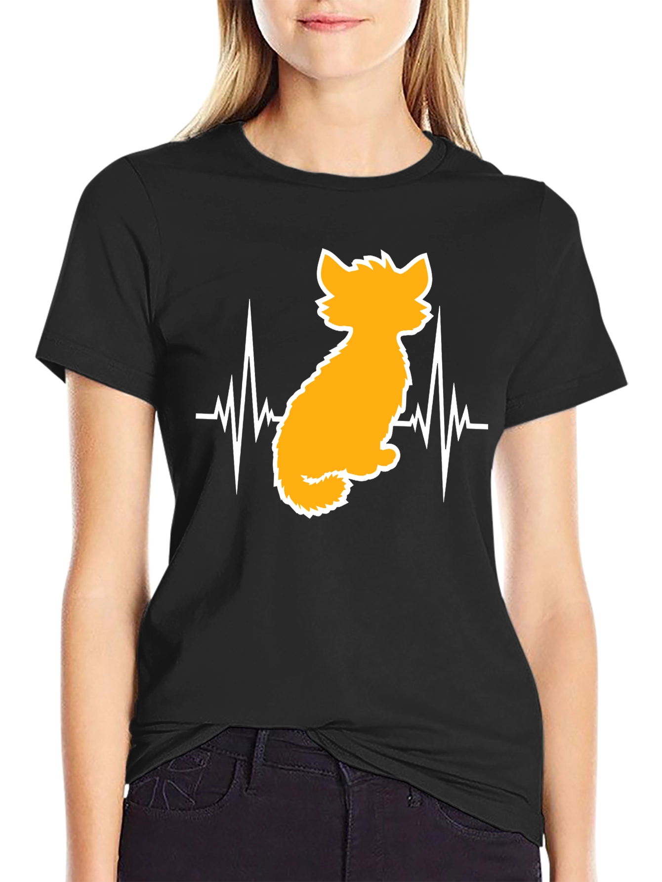 Cat Heartbeat T-Shirt - Unisex Graphic Tee