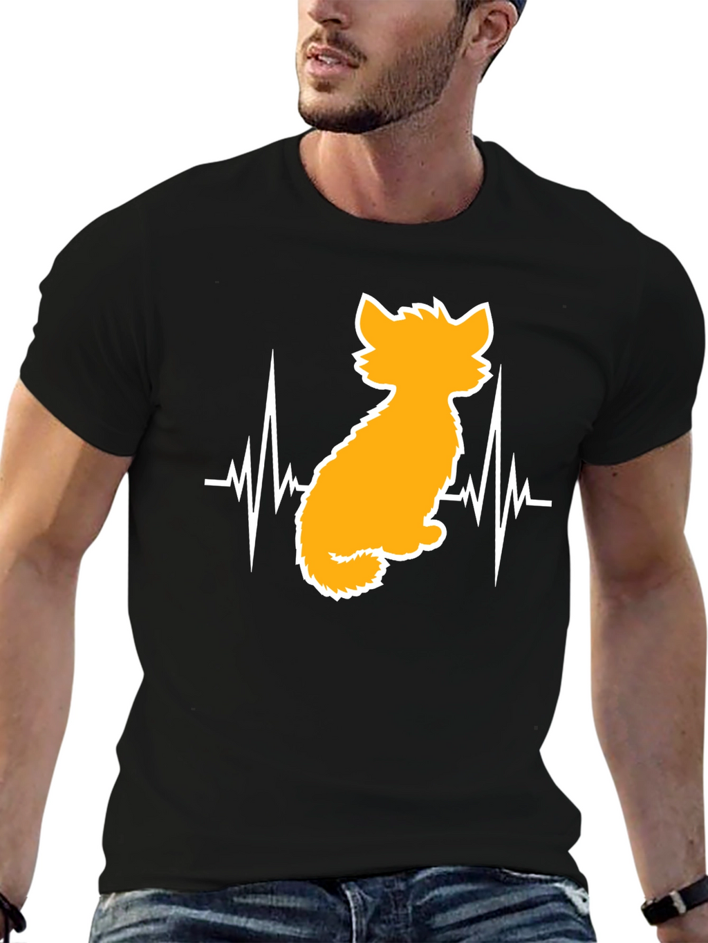 Cat Heartbeat T-Shirt - Unisex Graphic Tee