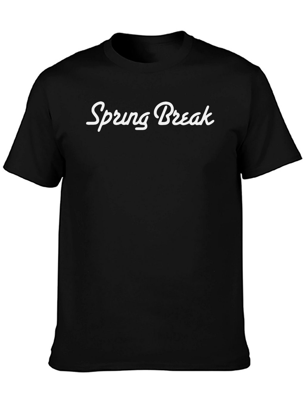Spring Break Graphic T-Shirt - Black Crew Neck Tee