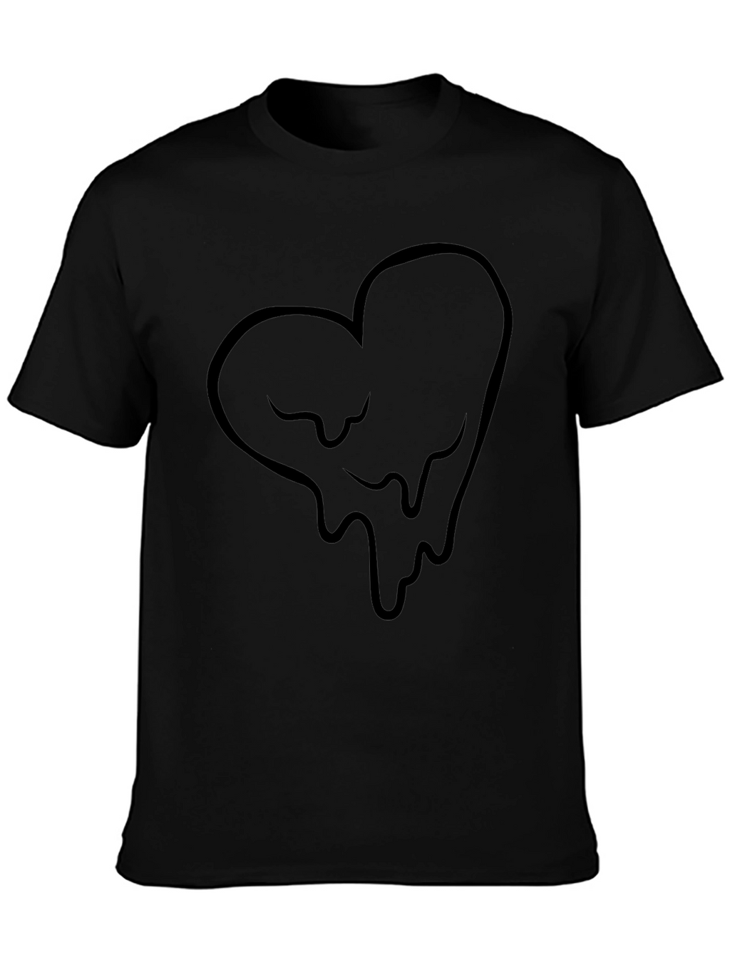 Dripping Heart Graphic Black T-Shirt