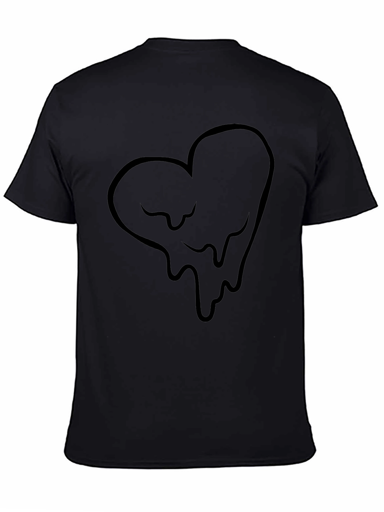 Dripping Heart Graphic Black T-Shirt