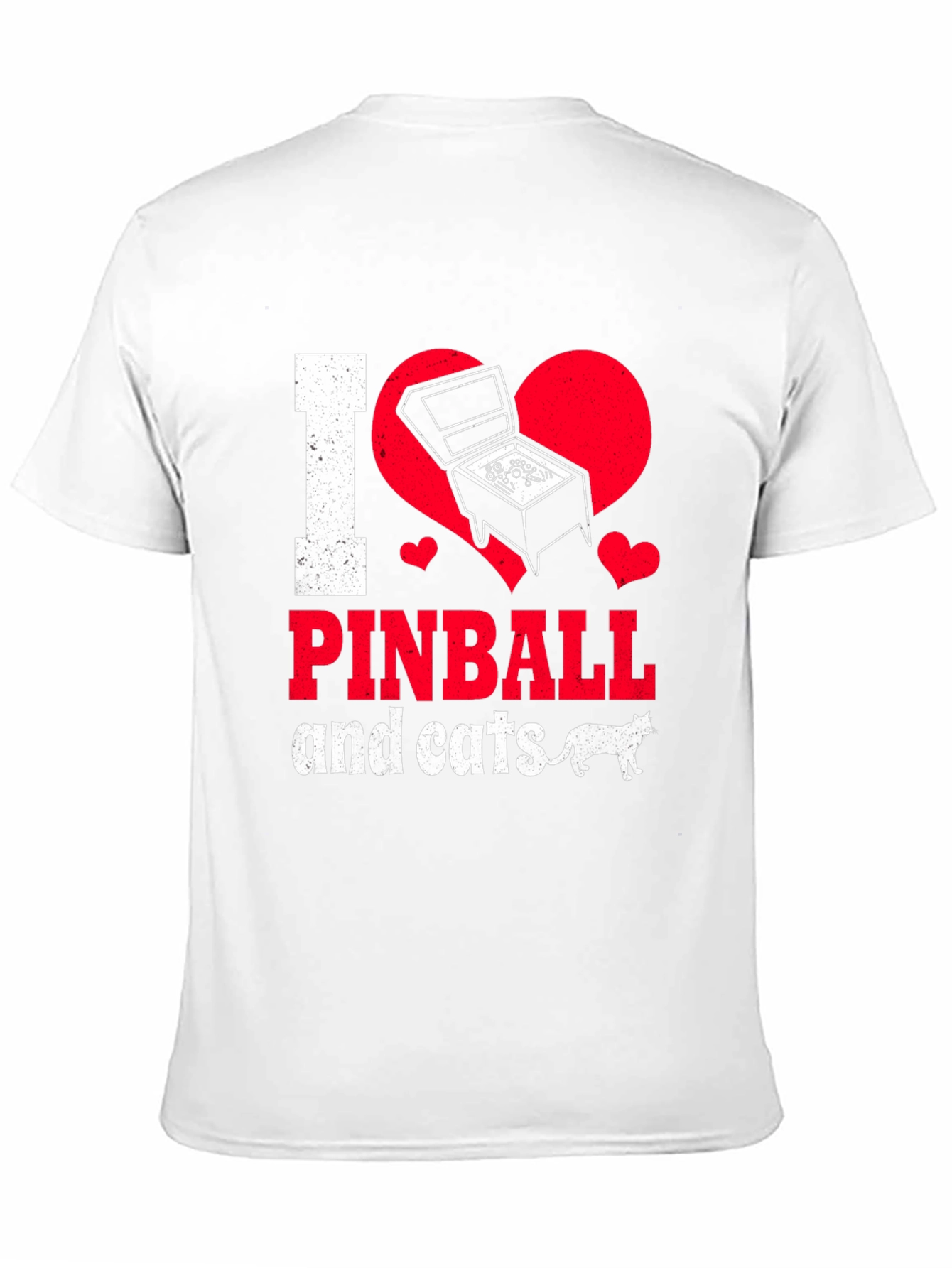 I Love Pinball and Cats Graphic T-Shirt