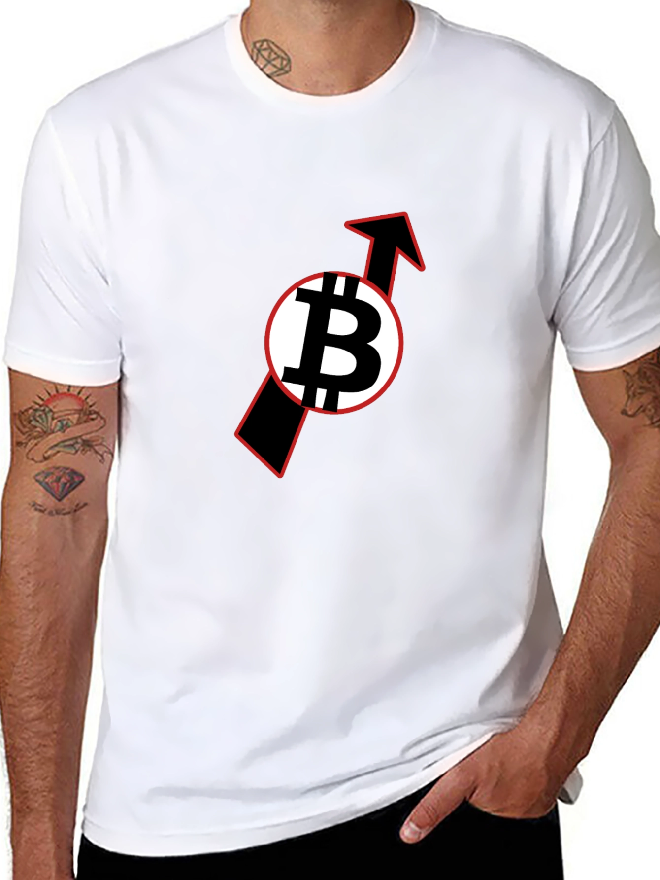 Bitcoin Upward Trend Black T-Shirt
